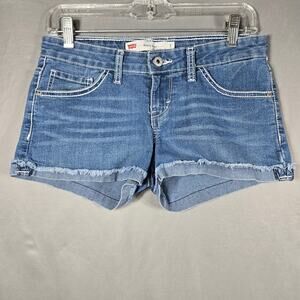 Levis Denim Shorts Womens 7 Blue Cut-Off Shorty Short Frayed Raw Hem Casual 3314